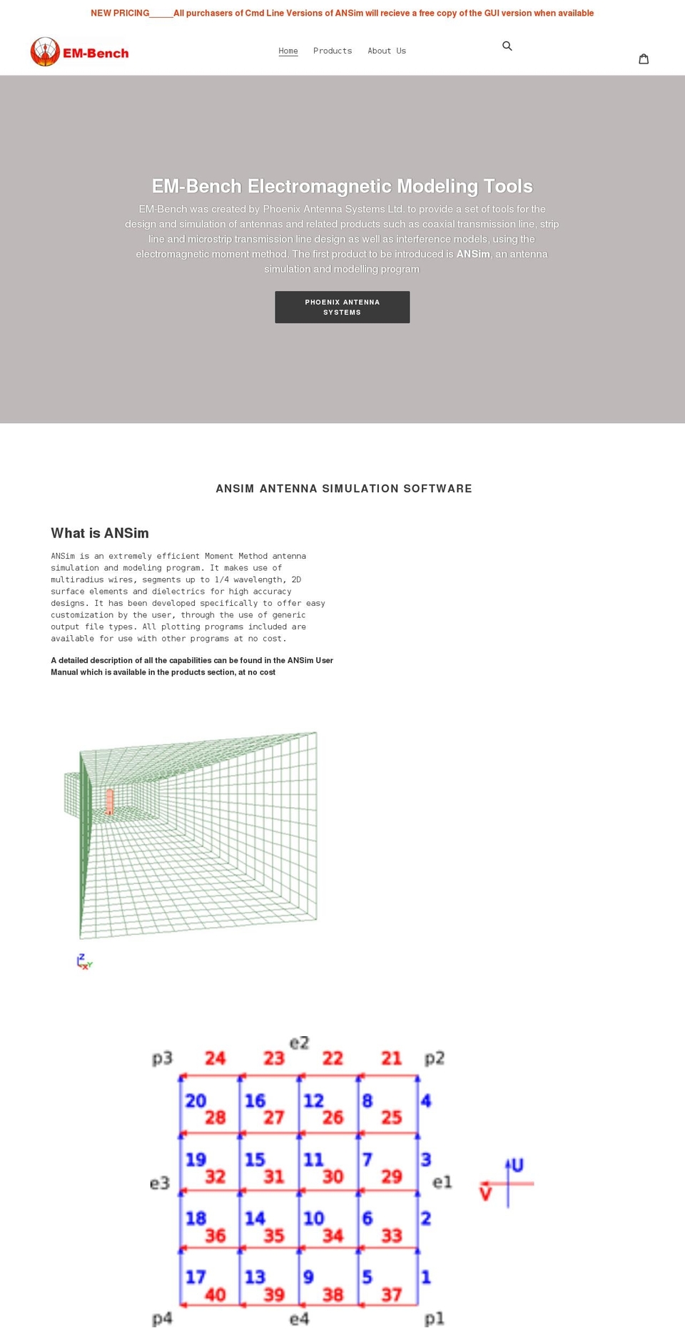 em-bench.com shopify website screenshot