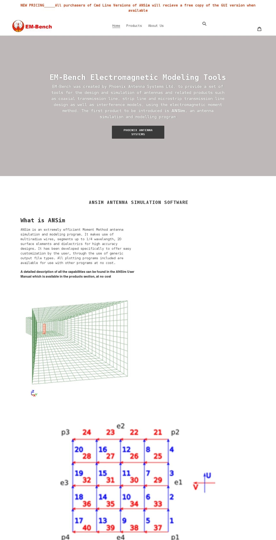 em-bench.myshopify.com shopify website screenshot