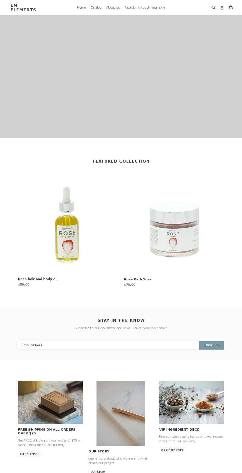 em-elements.com — Shopify storefront screenshot