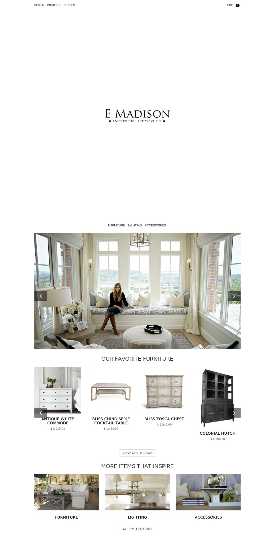 E Madison Shopify theme site example emadisonhome.com