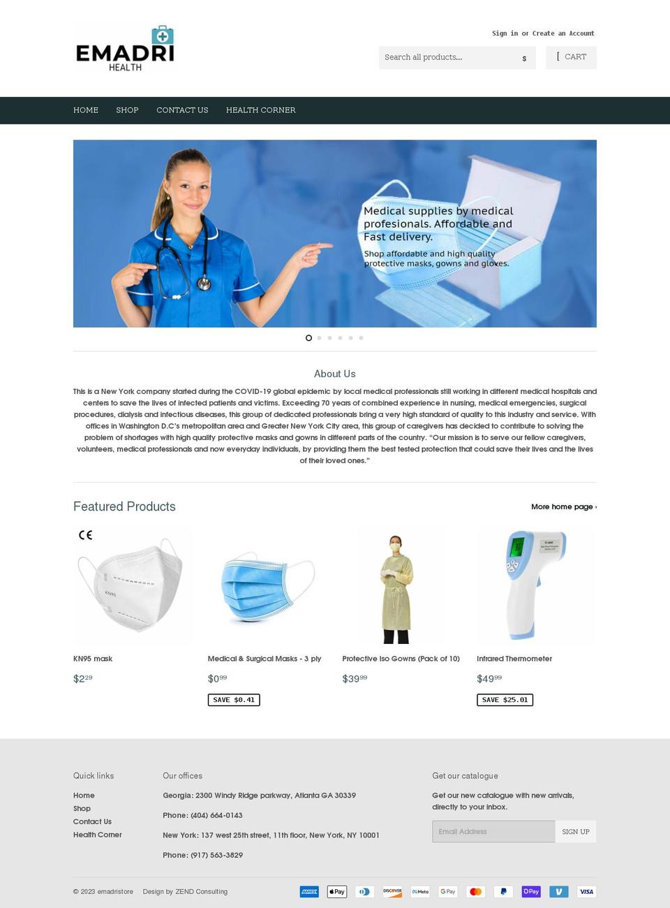 emadrihealth.com shopify website screenshot