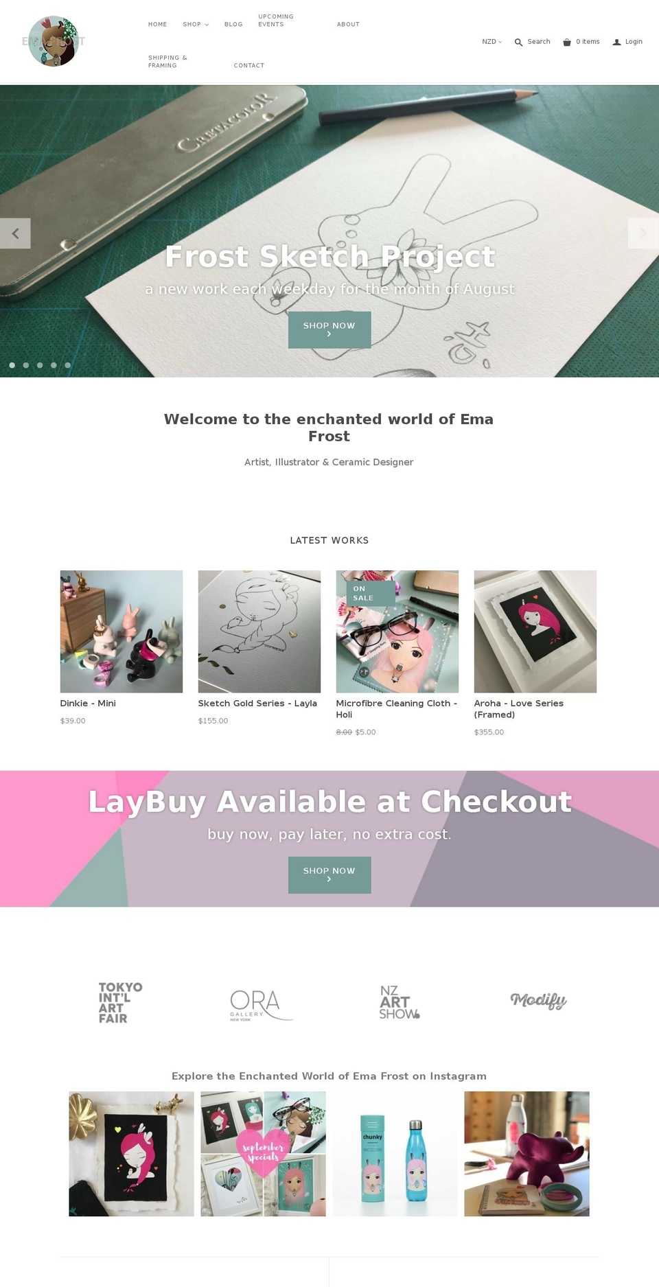 Ema Frost Website\/Laybuy Shopify theme site example emafrost.com