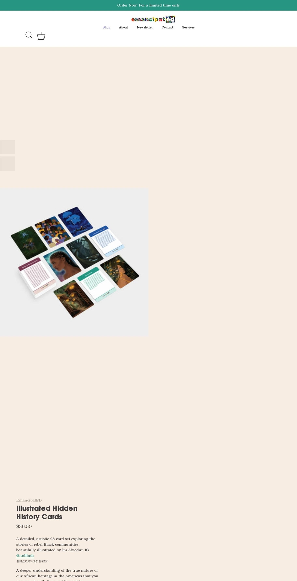 emancipatededucation.com shopify website screenshot