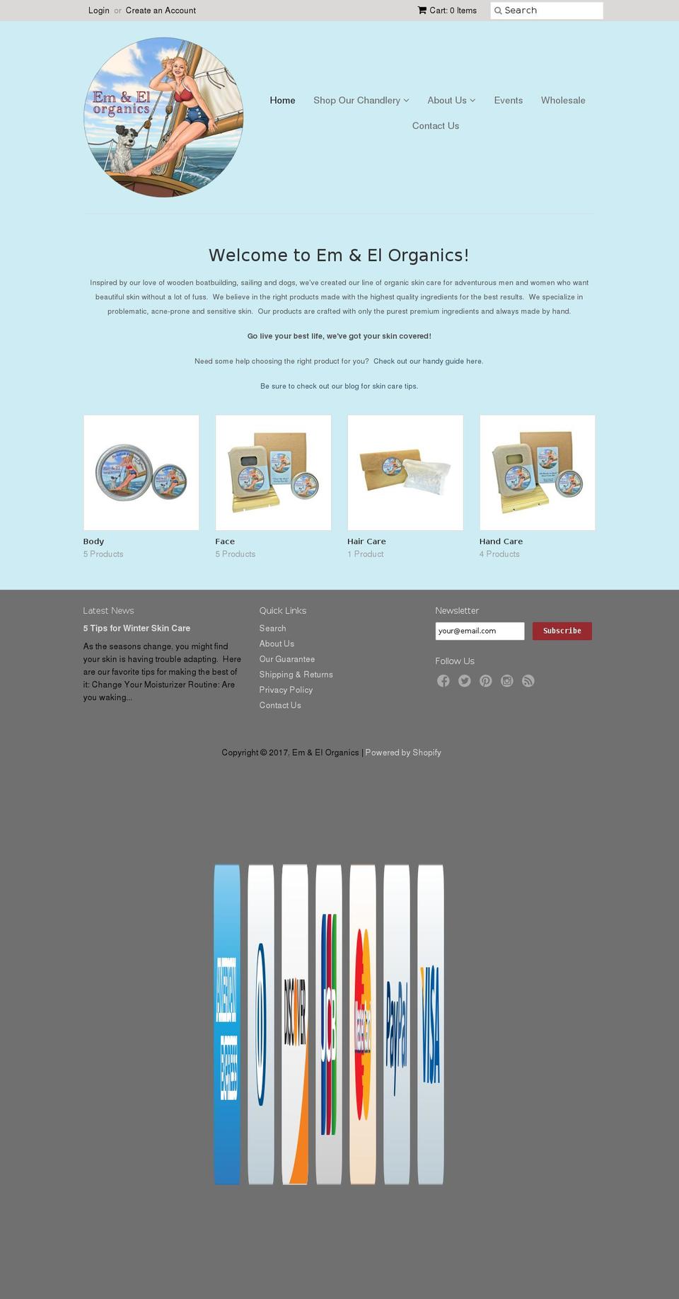 emandelorganics.com shopify website screenshot