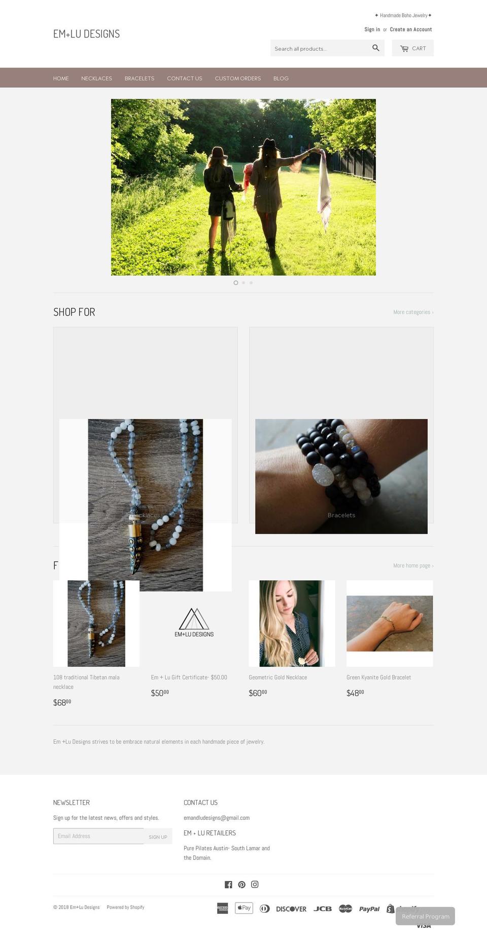 emandludesigns.com — Shopify storefront screenshot