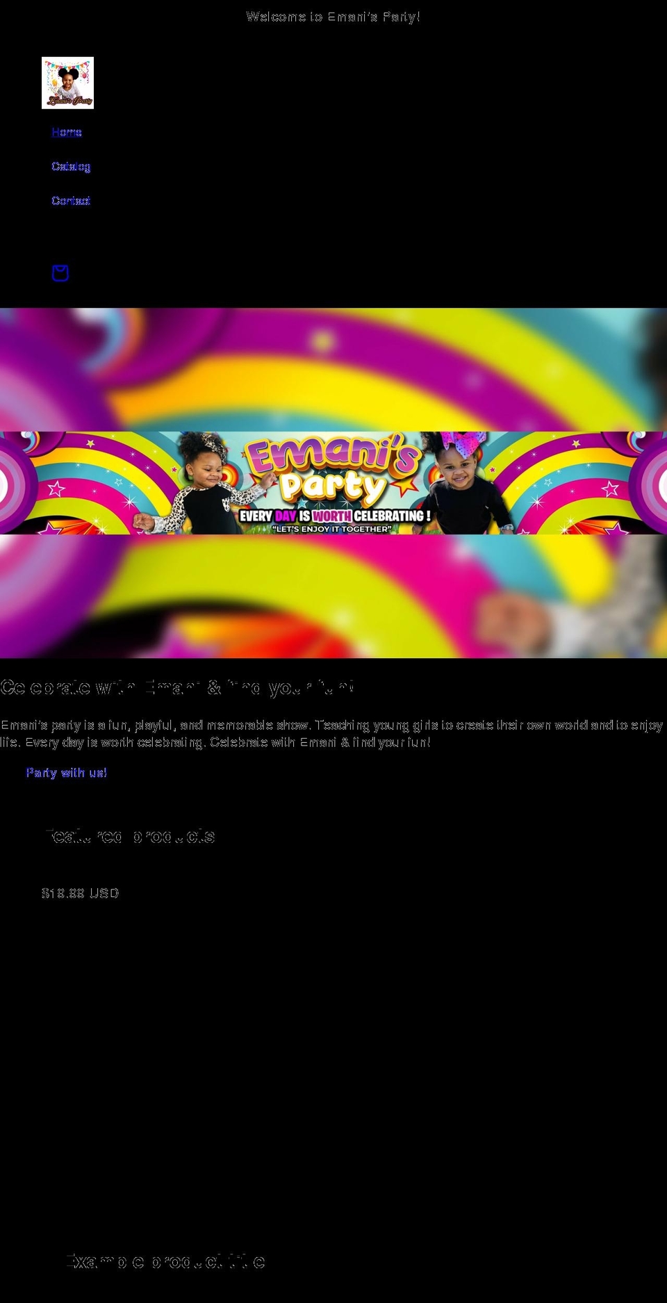 emanisparty.com shopify website screenshot