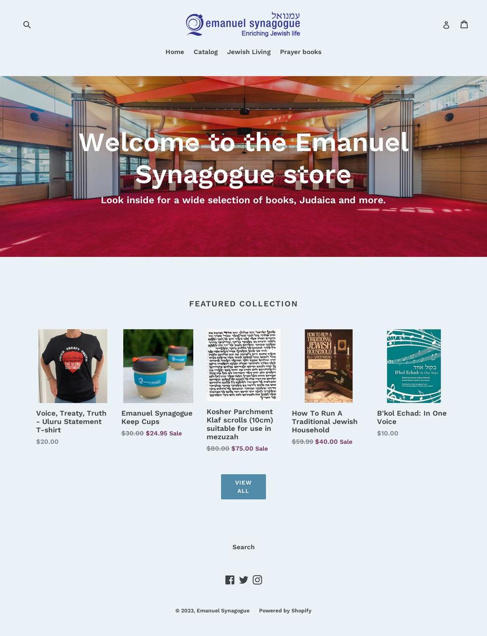 emanuelsynagogue.shop shopify website screenshot