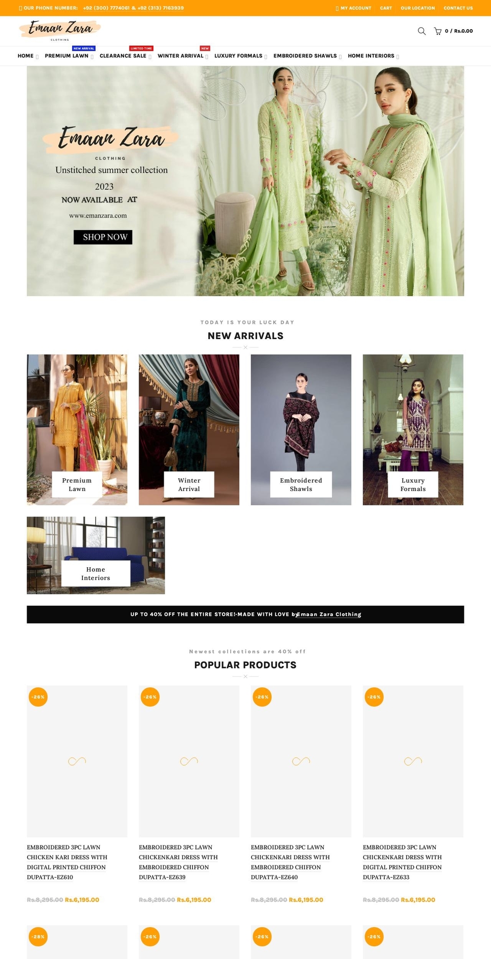 emanzara.com shopify website screenshot