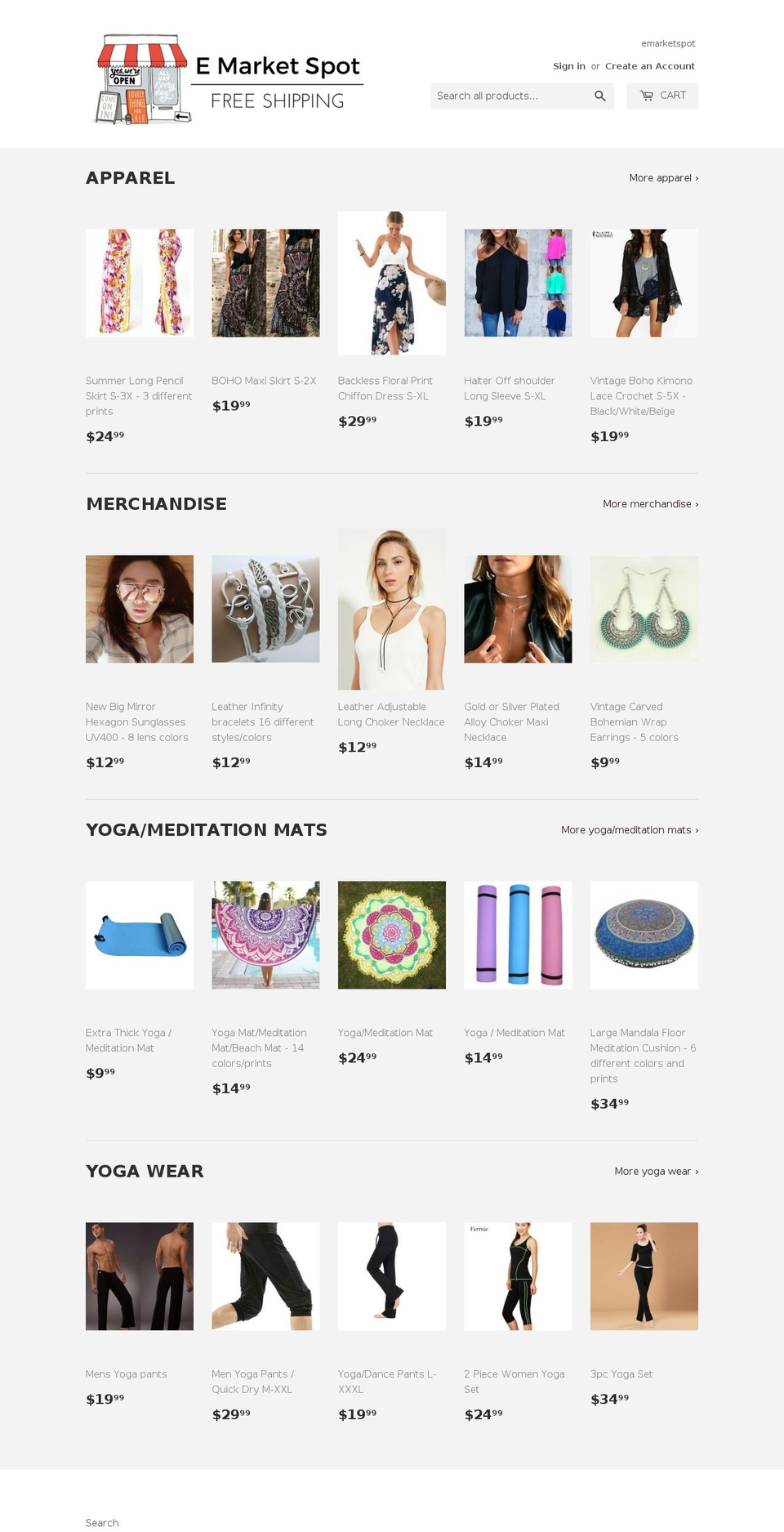 emarketspot.com shopify website screenshot