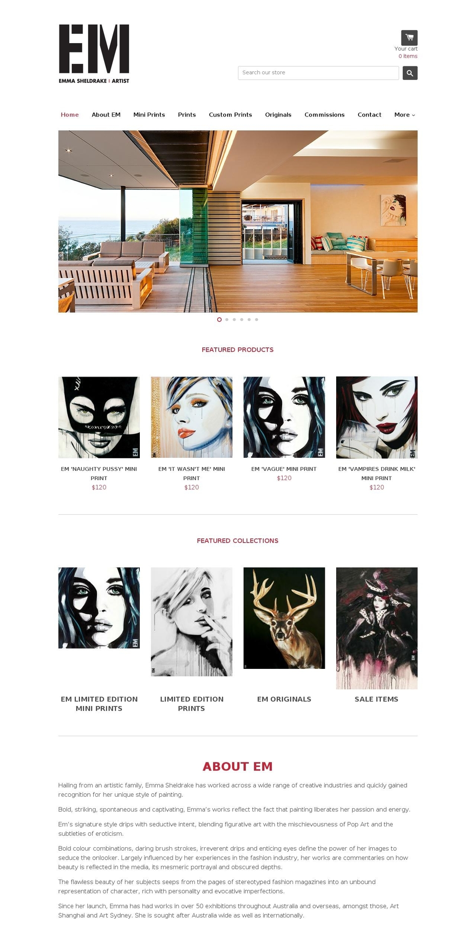 emartistshop.com shopify website screenshot