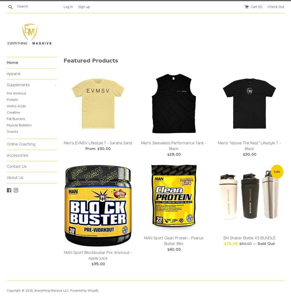 emassivefitness.com — Shopify storefront screenshot
