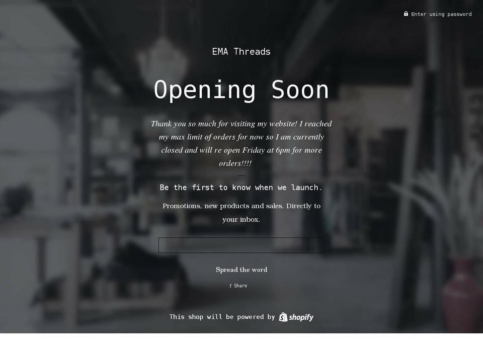 emathreads.com shopify website screenshot