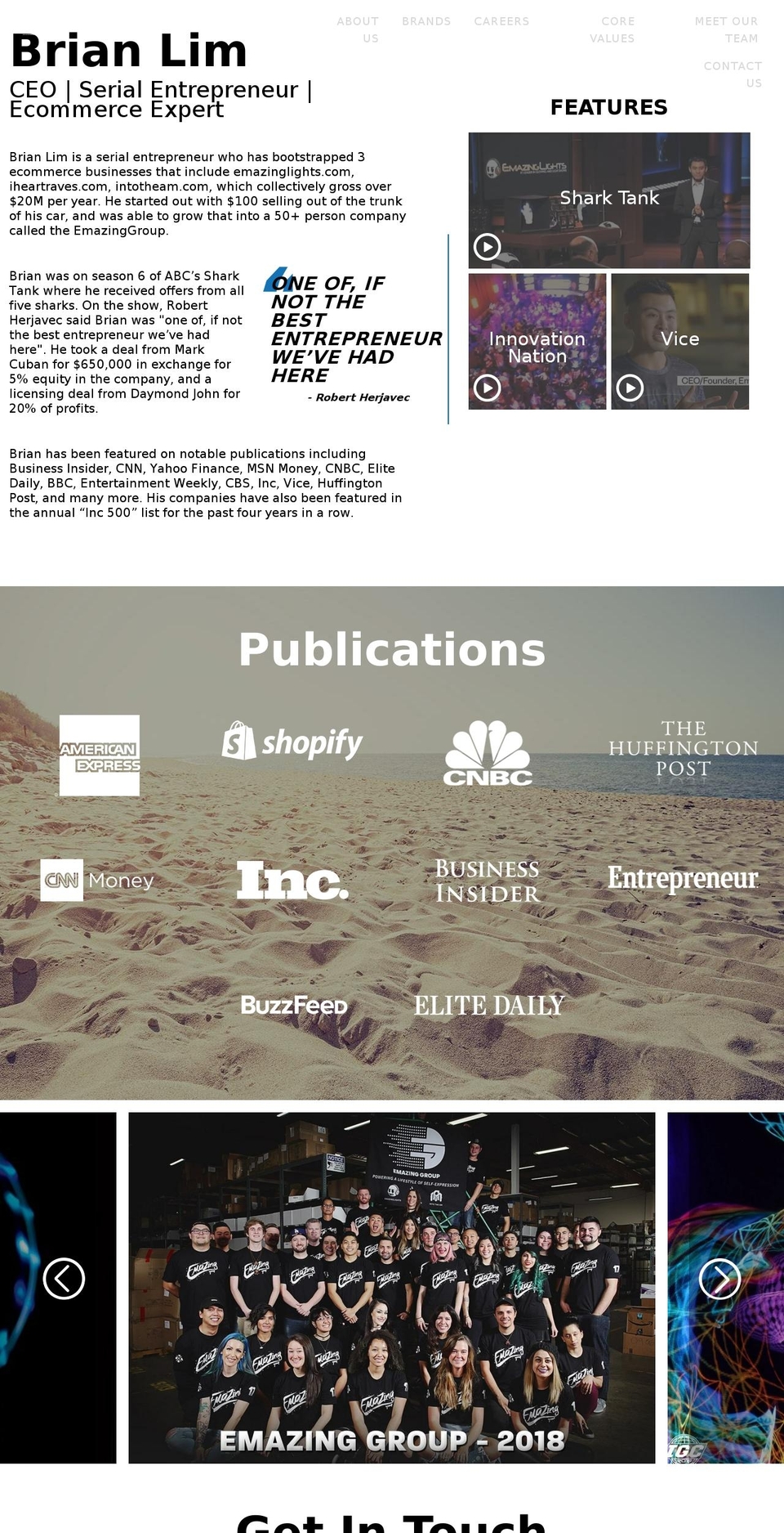 emazingbrian.com — Shopify storefront screenshot