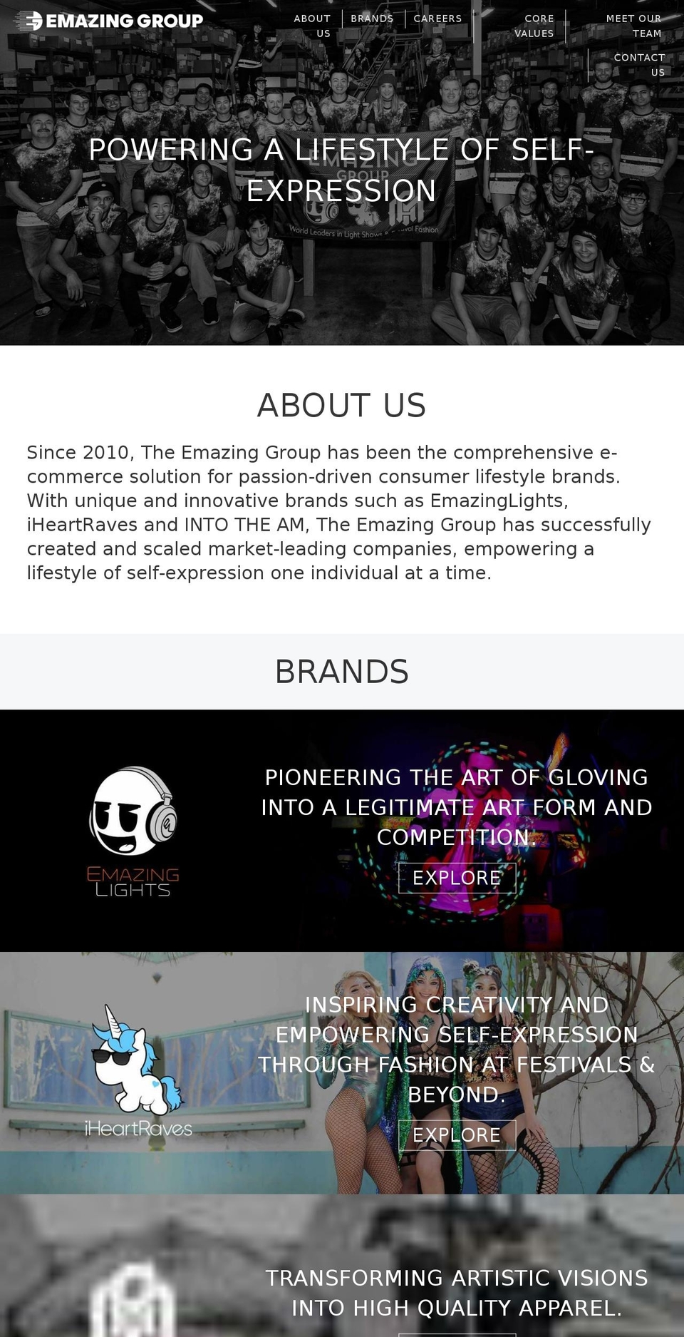 emazinggroup.com shopify website screenshot