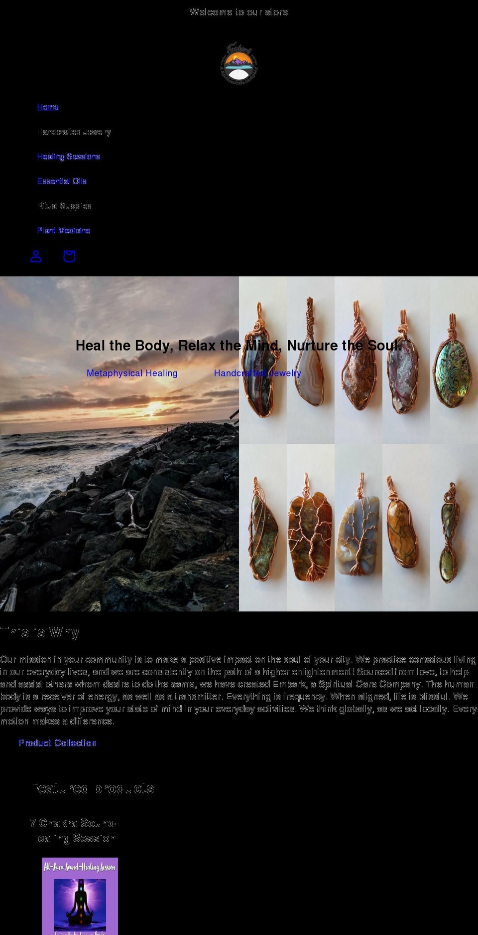 embarkspiritualcare.com shopify website screenshot