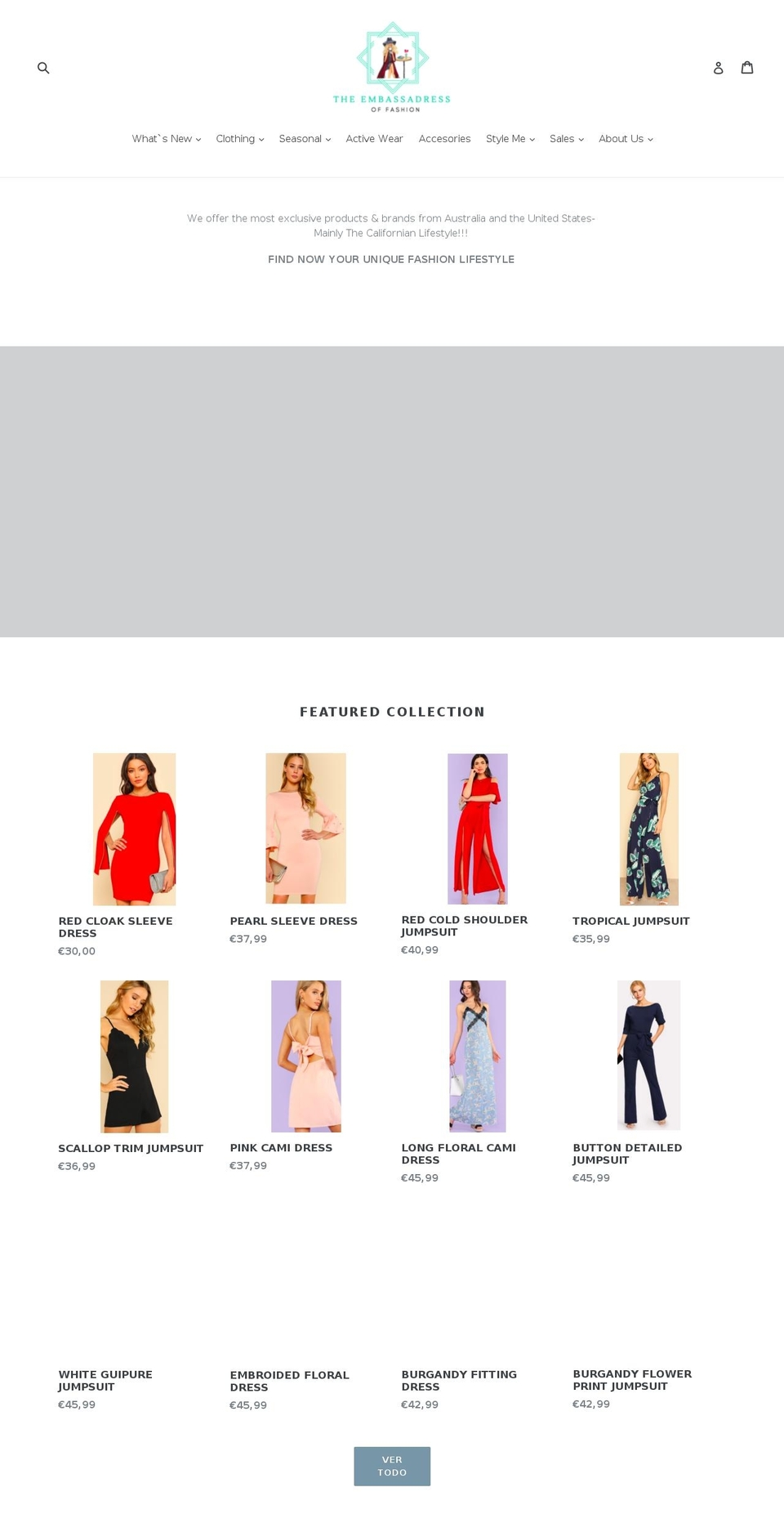embassadress.com — Shopify storefront screenshot