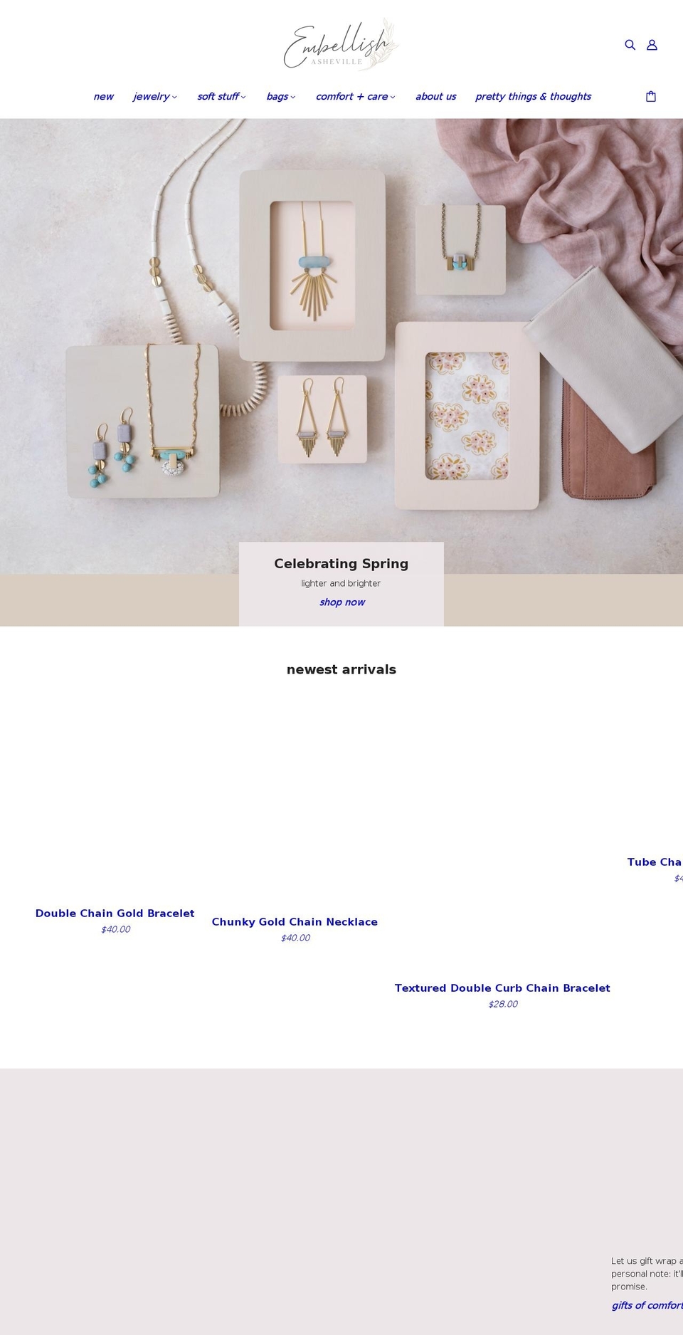 embellishasheville.com shopify website screenshot