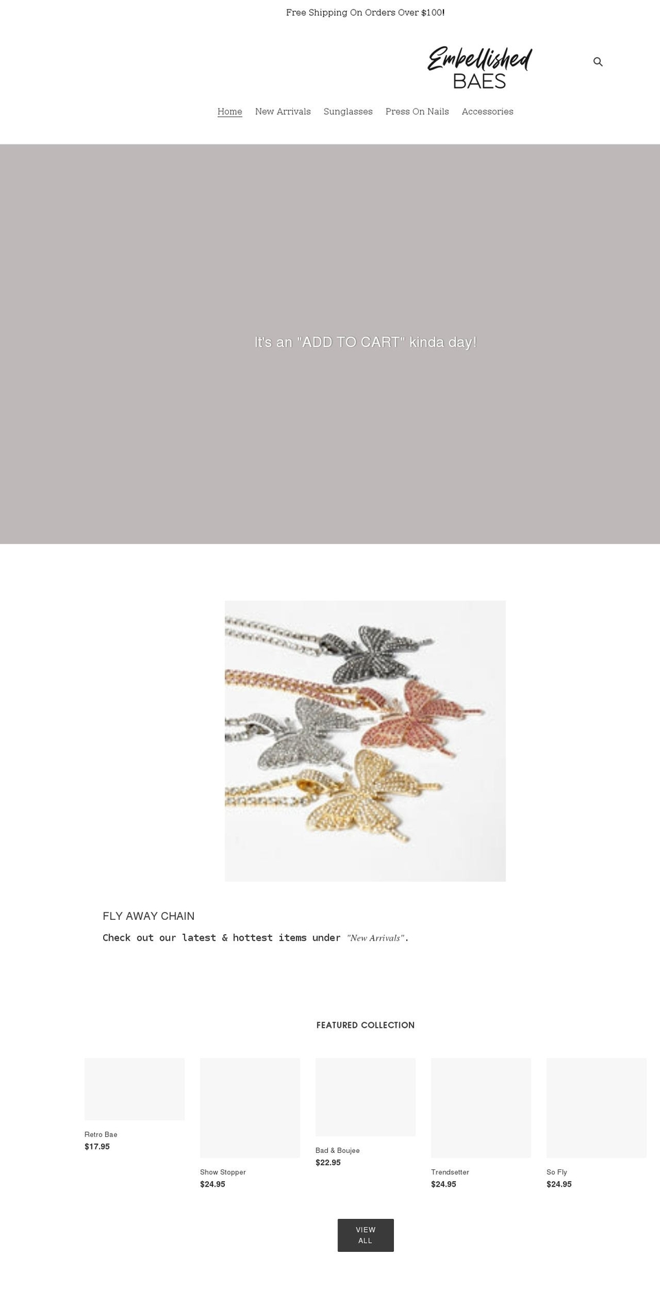 embellishedbaes.com shopify website screenshot