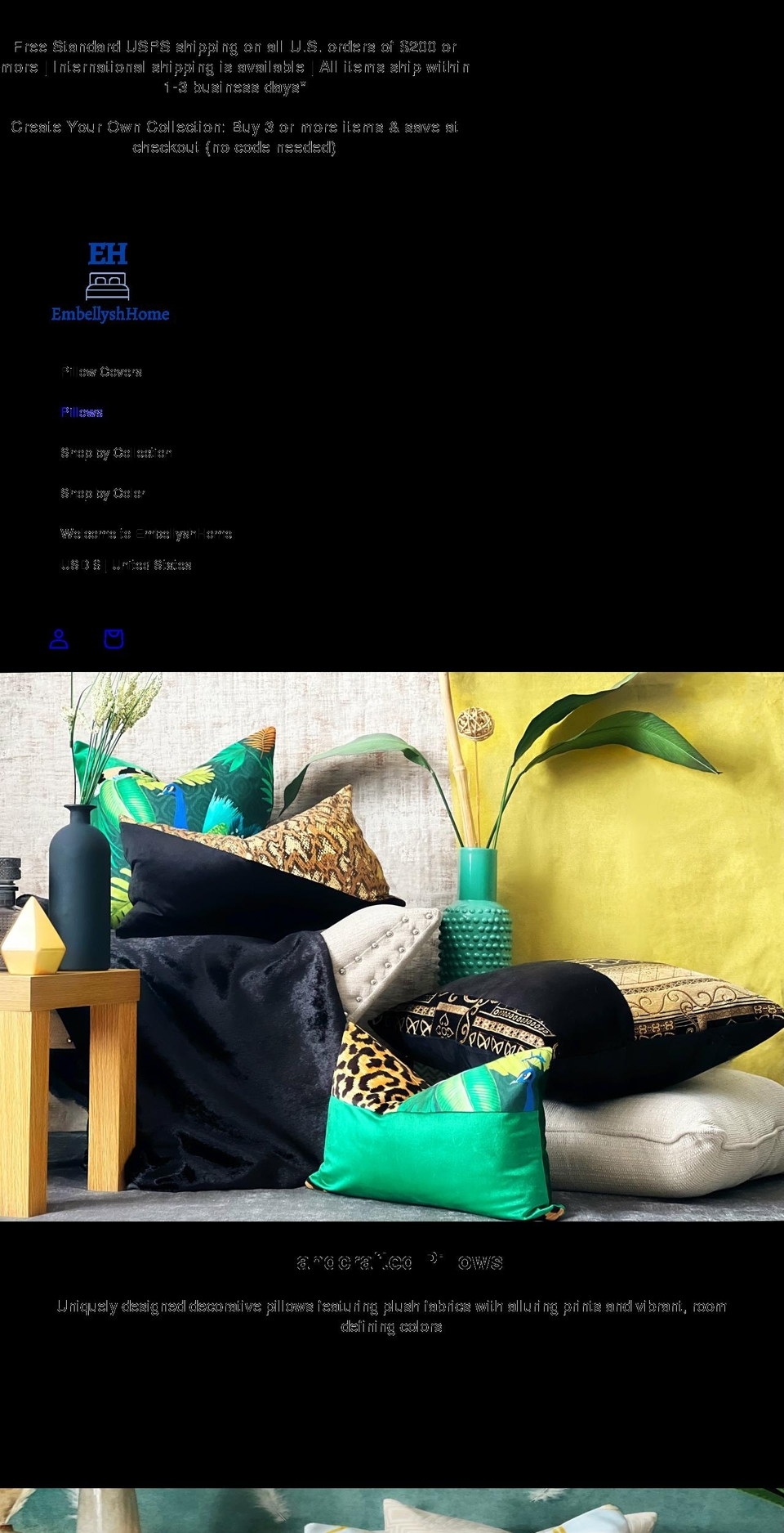 embellyshhome.com shopify website screenshot