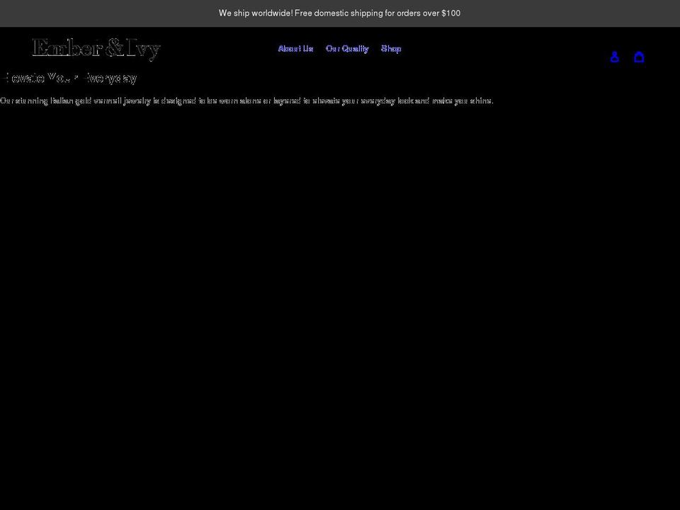 emberandivy.com shopify website screenshot