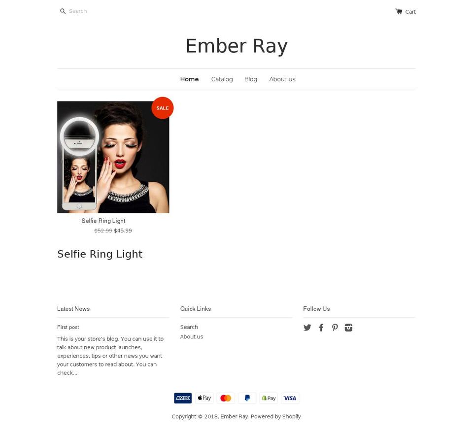 emberray.com shopify website screenshot