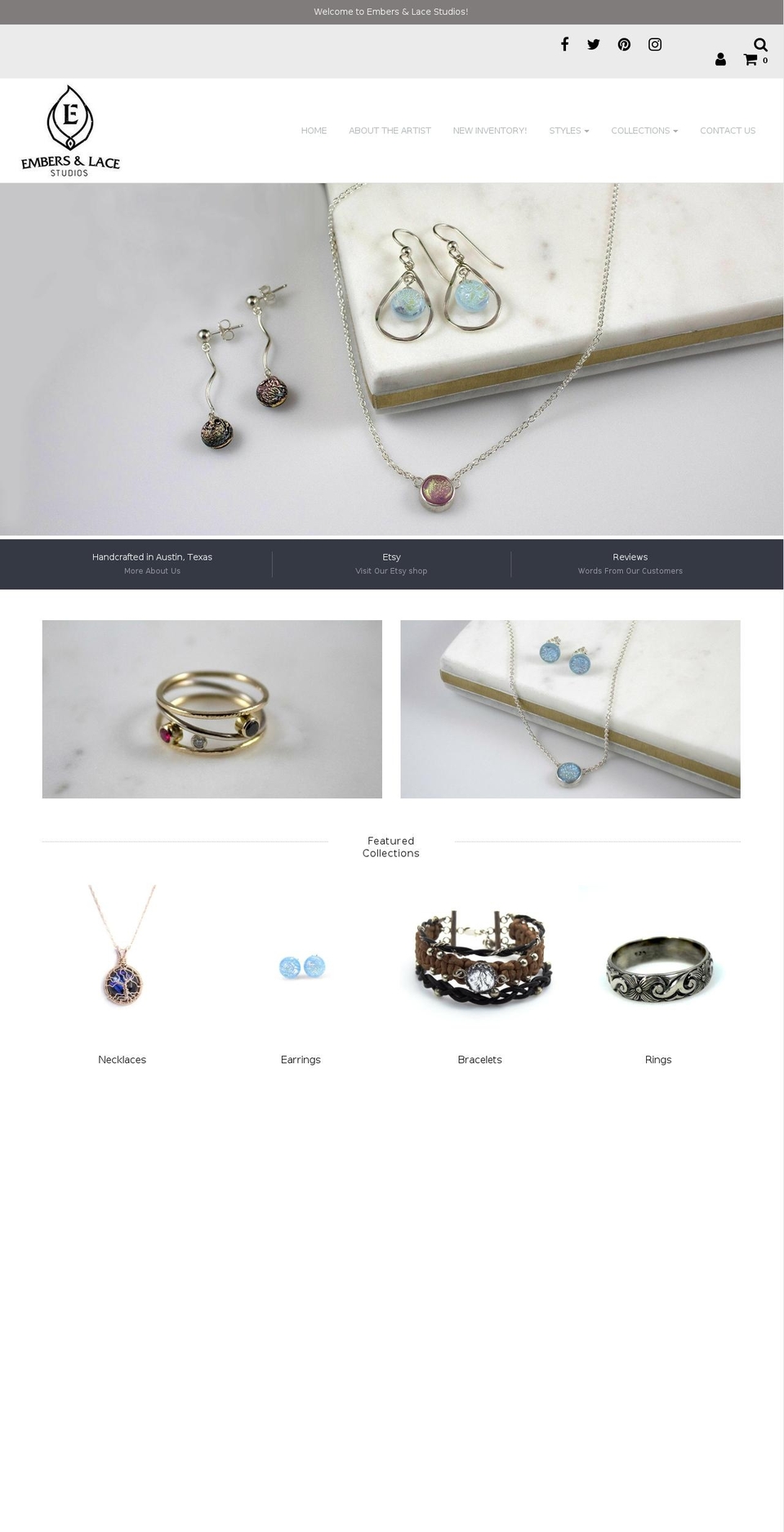 Embers \u0026 Lace Studios Shopify theme site example embersandlace.com