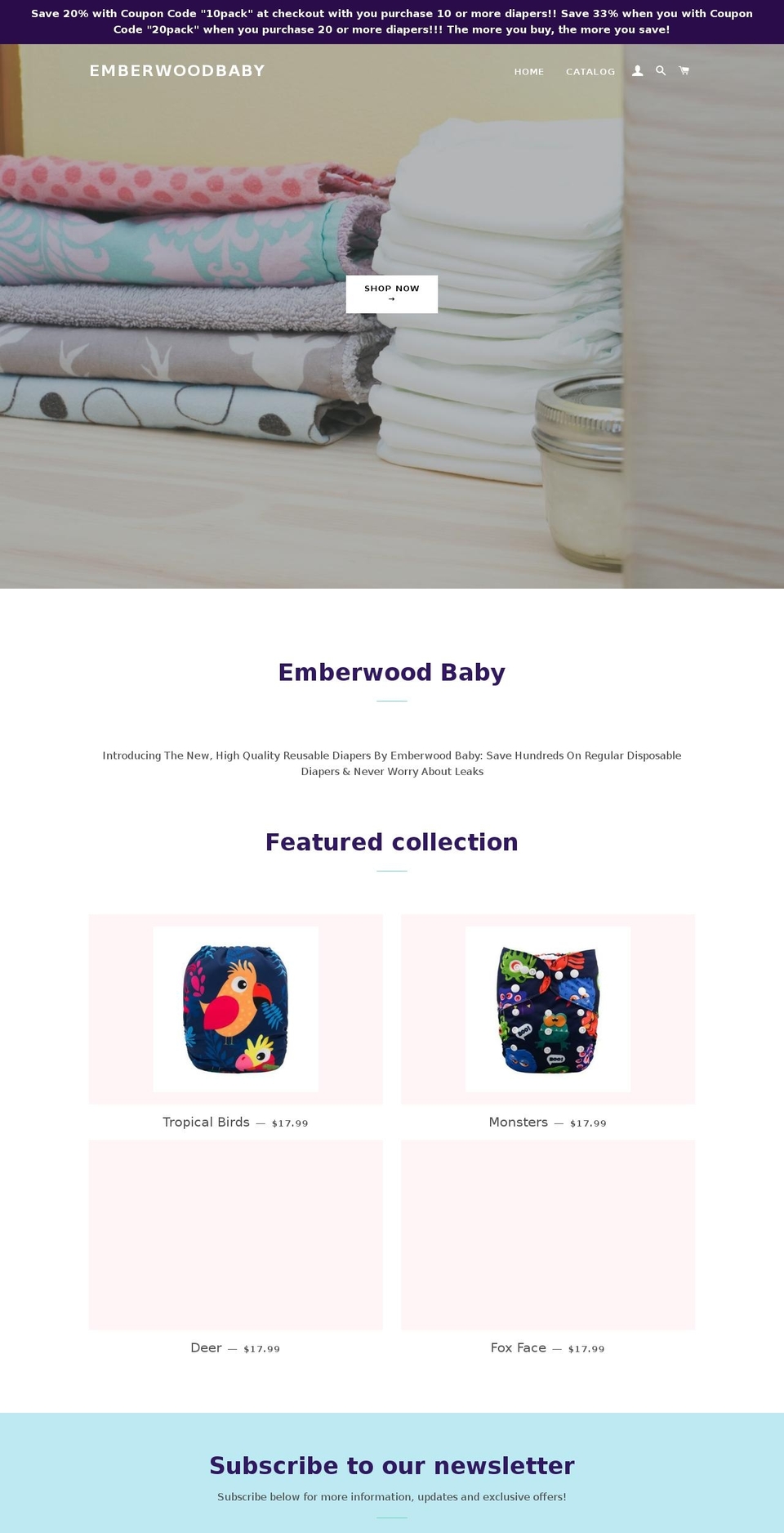 emberwoodbaby.com — Shopify storefront screenshot