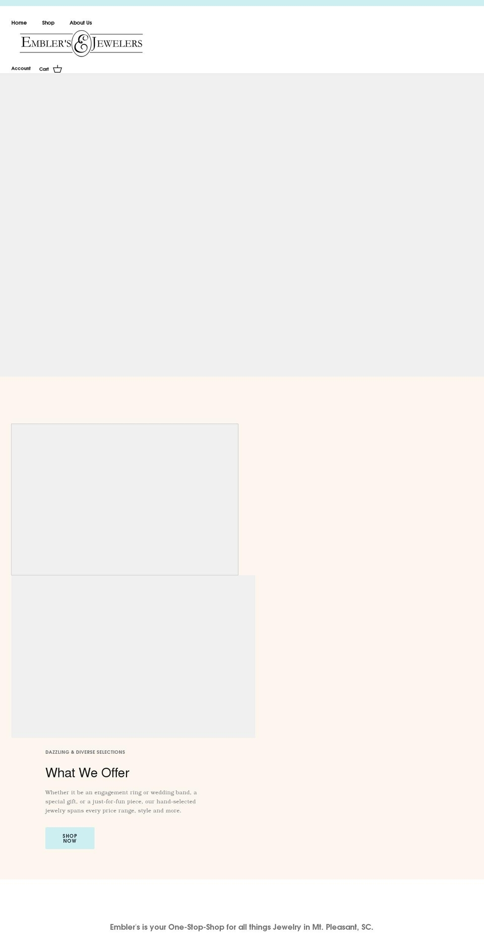 emblersjewelers.com shopify website screenshot