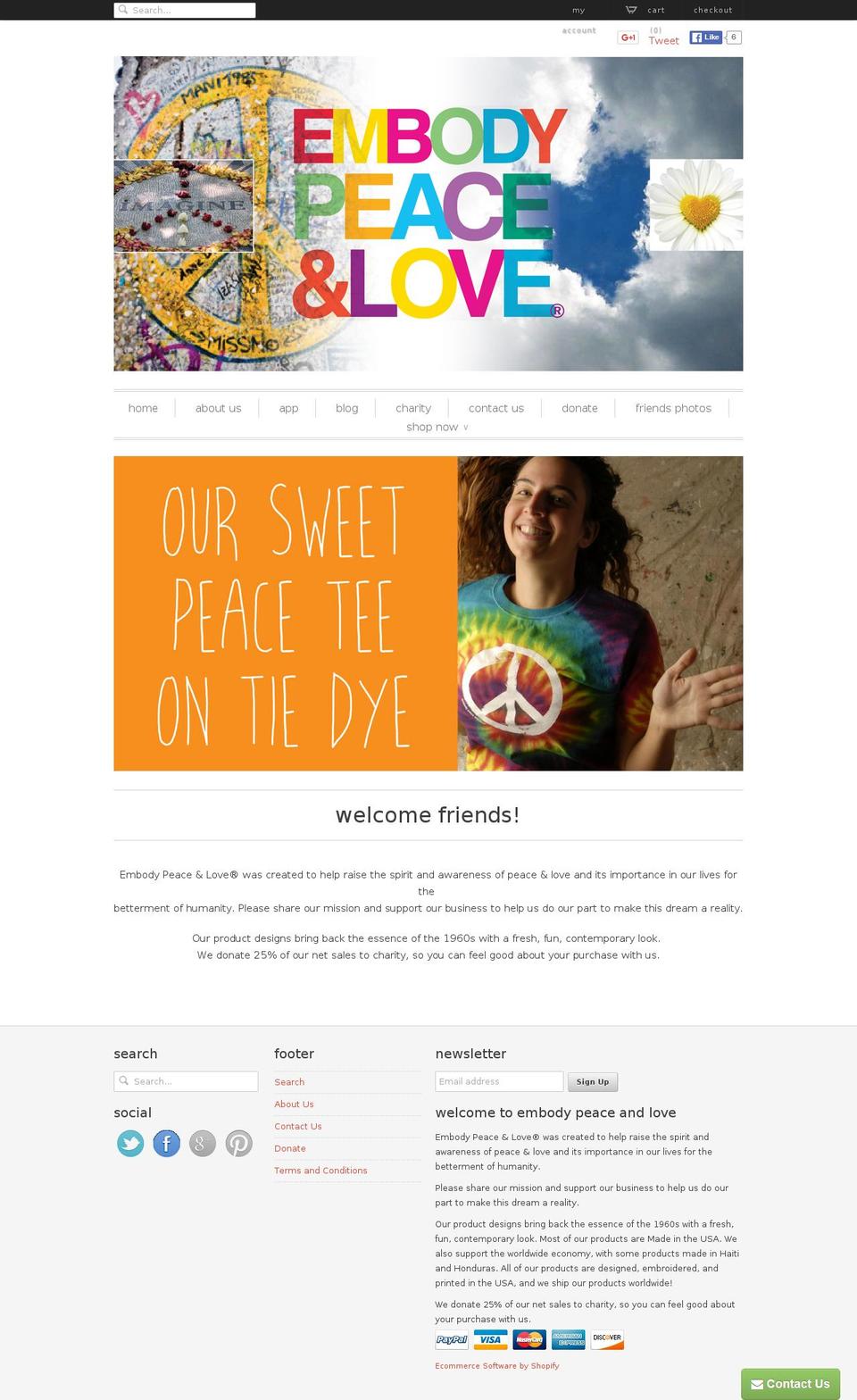 embodypeaceandlove.com shopify website screenshot