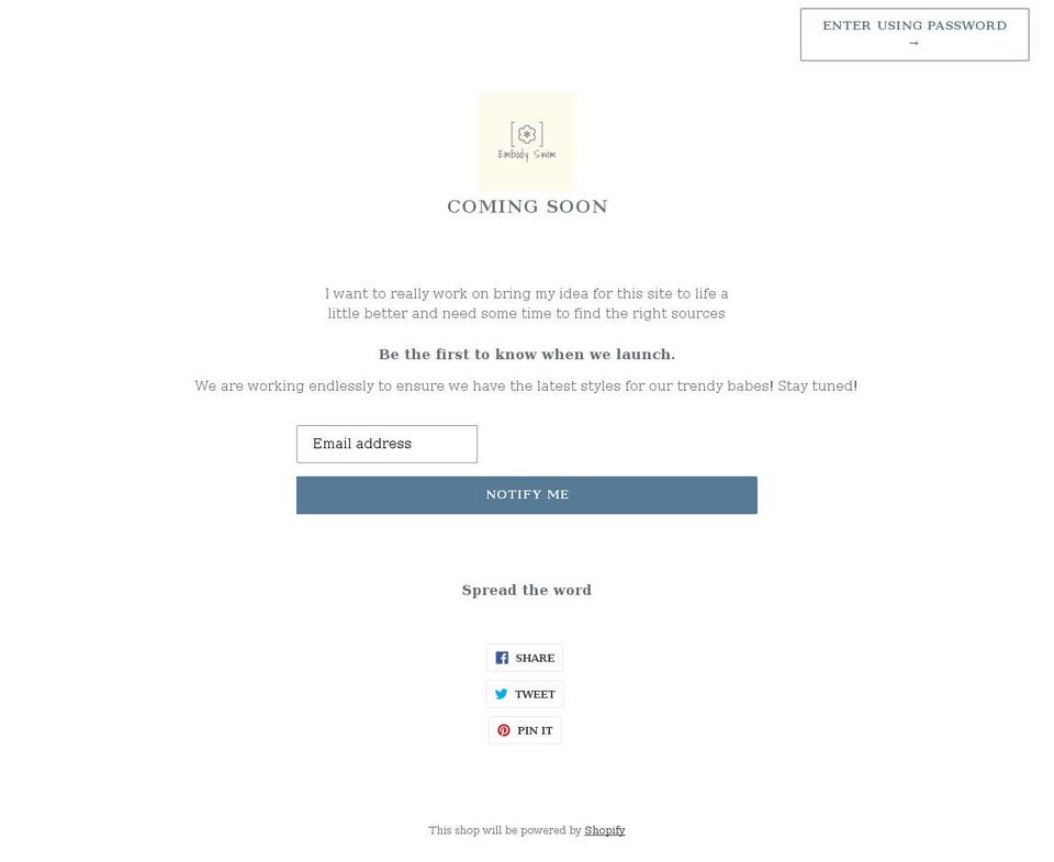 embodyswim.com shopify website screenshot