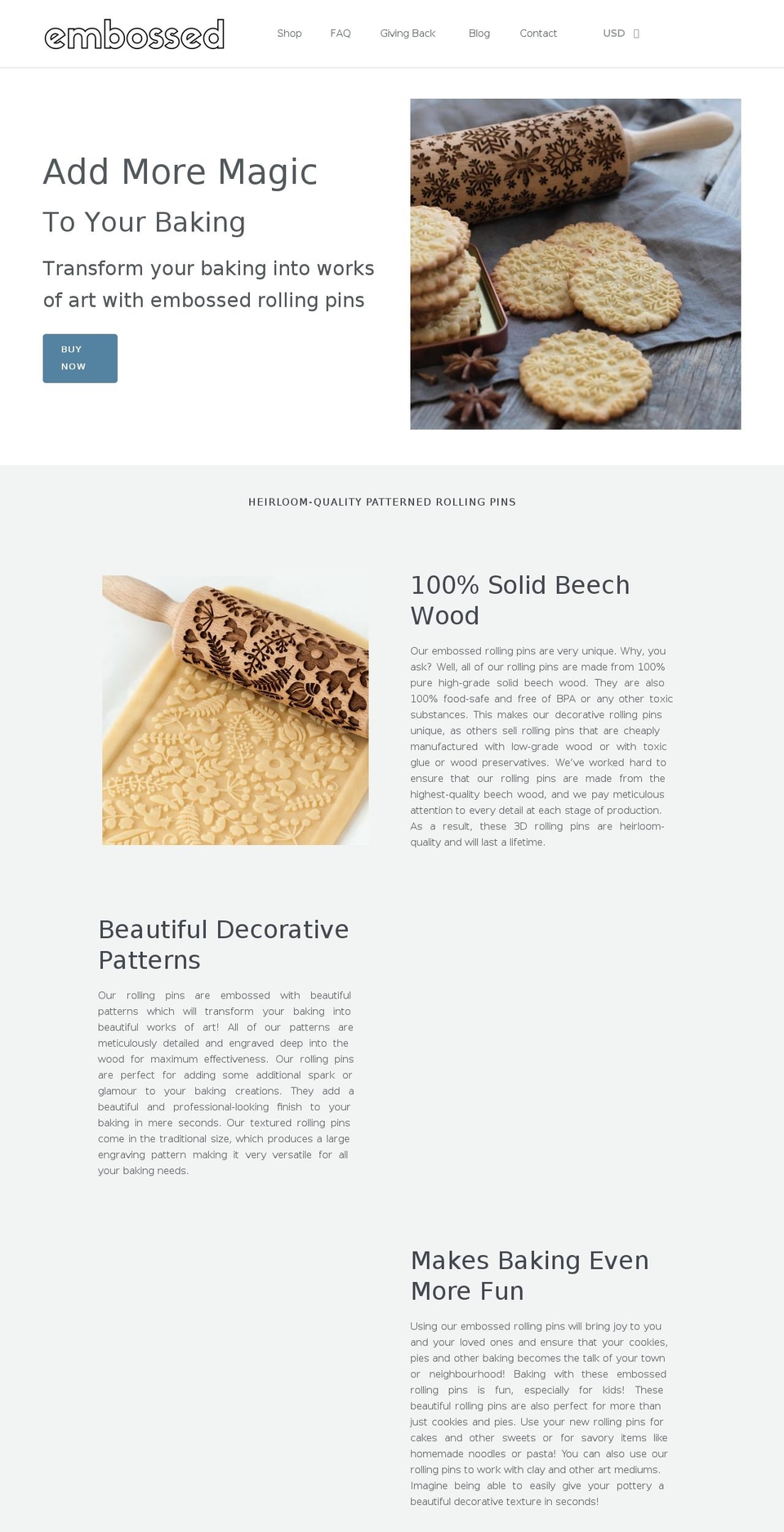 embossedco.com shopify website screenshot