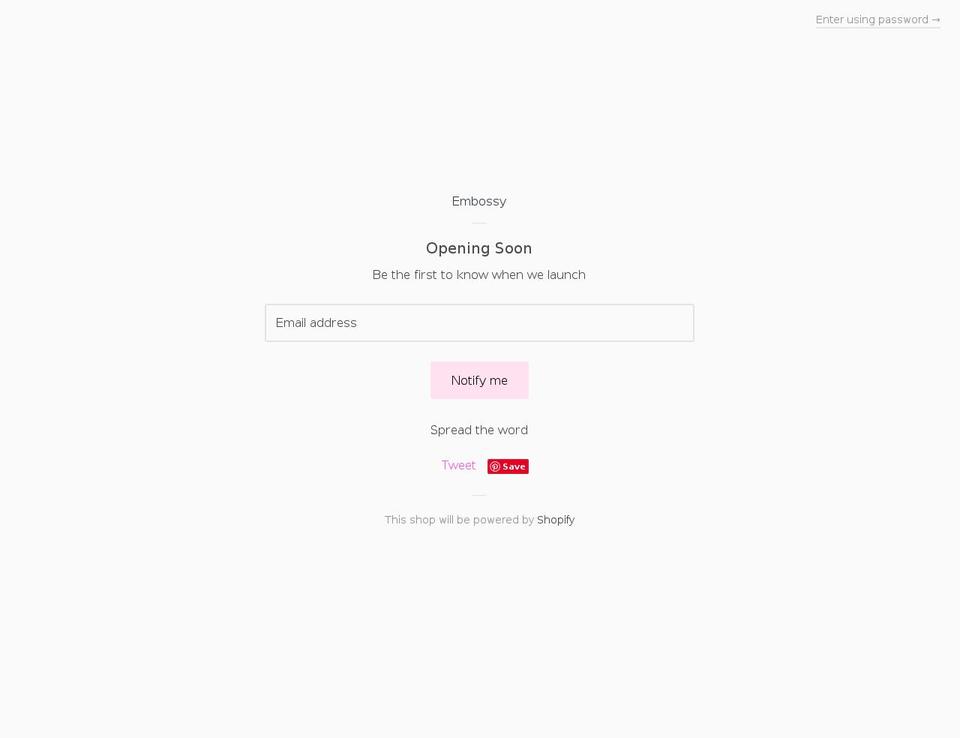 embossy.co.uk shopify website screenshot