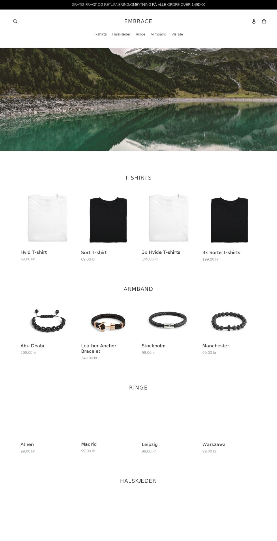 embrace.dk shopify website screenshot