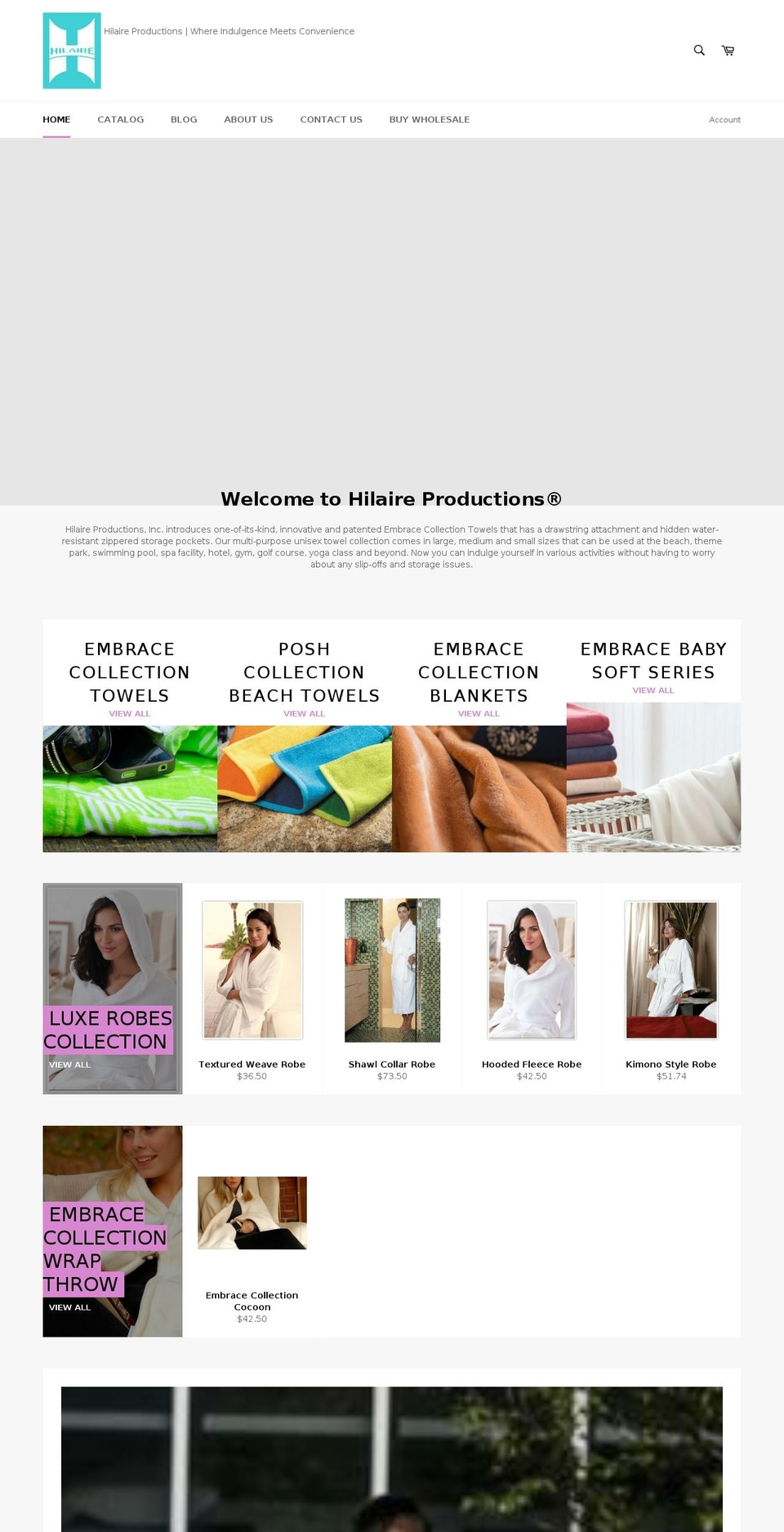 embraceblankets.com — Shopify storefront screenshot