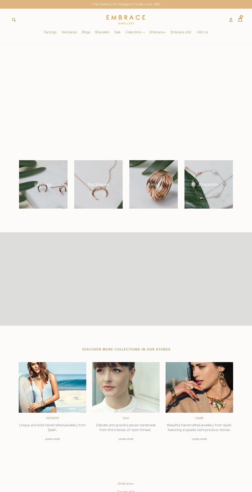 embracejewellery.com shopify website screenshot