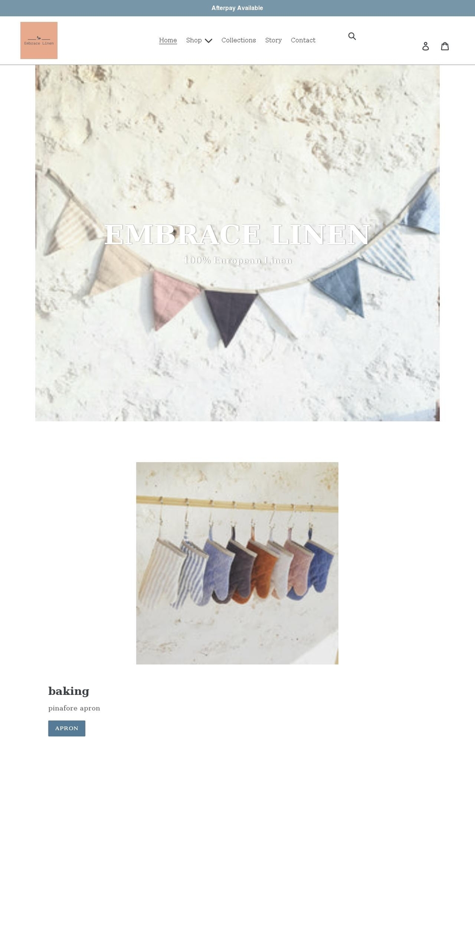 embracelinen.com shopify website screenshot