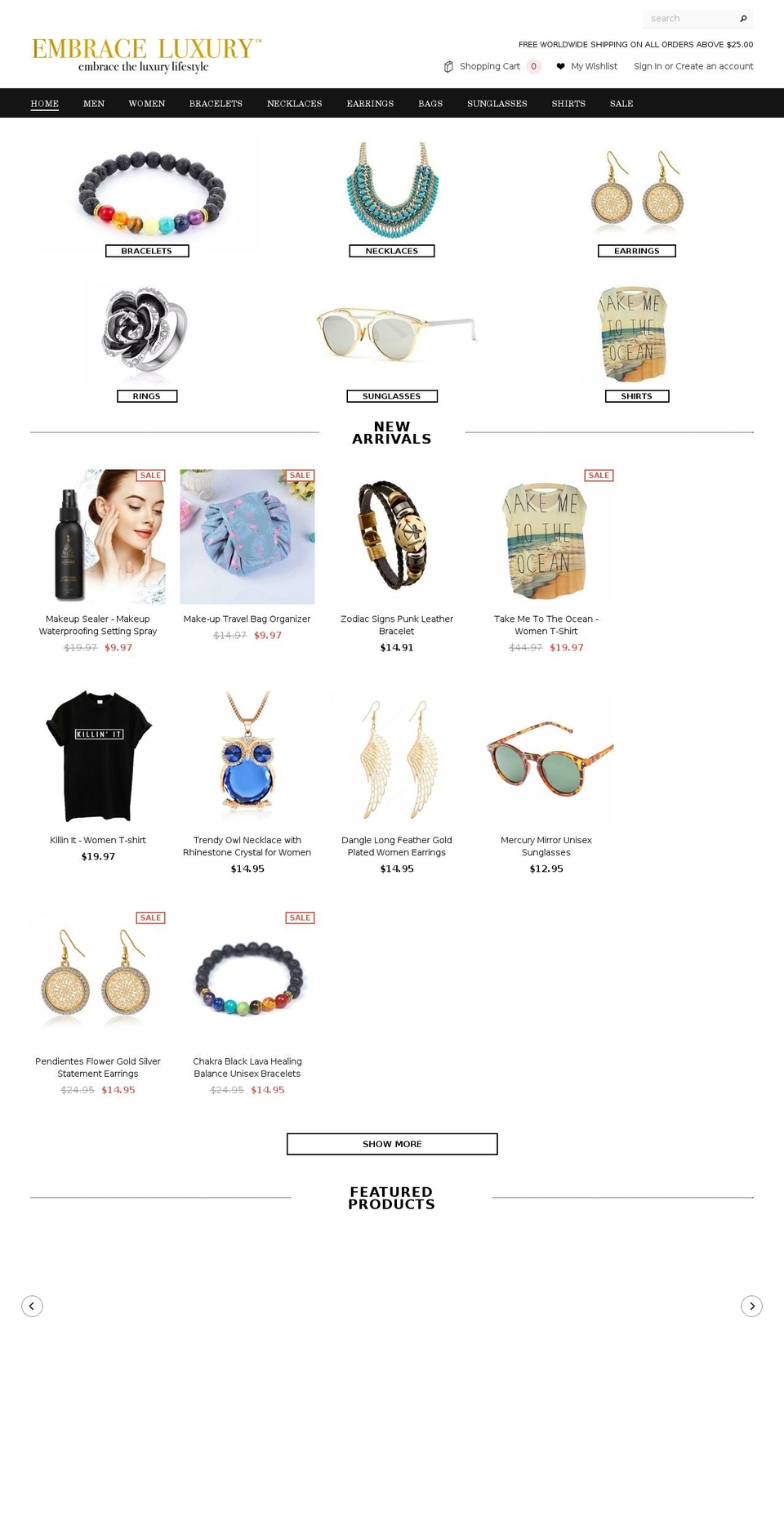 embraceluxury.com shopify website screenshot