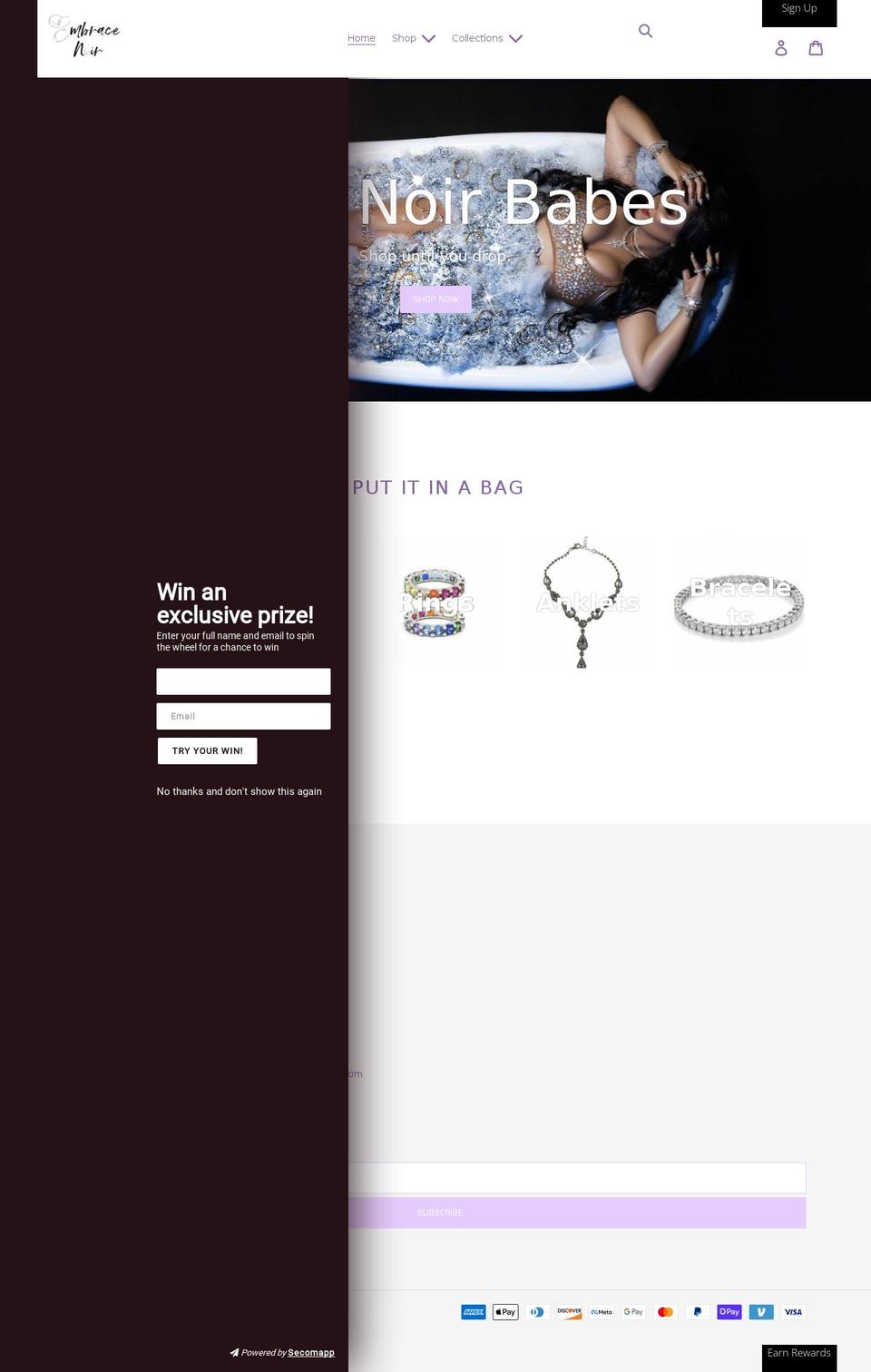 embracenoir.com shopify website screenshot