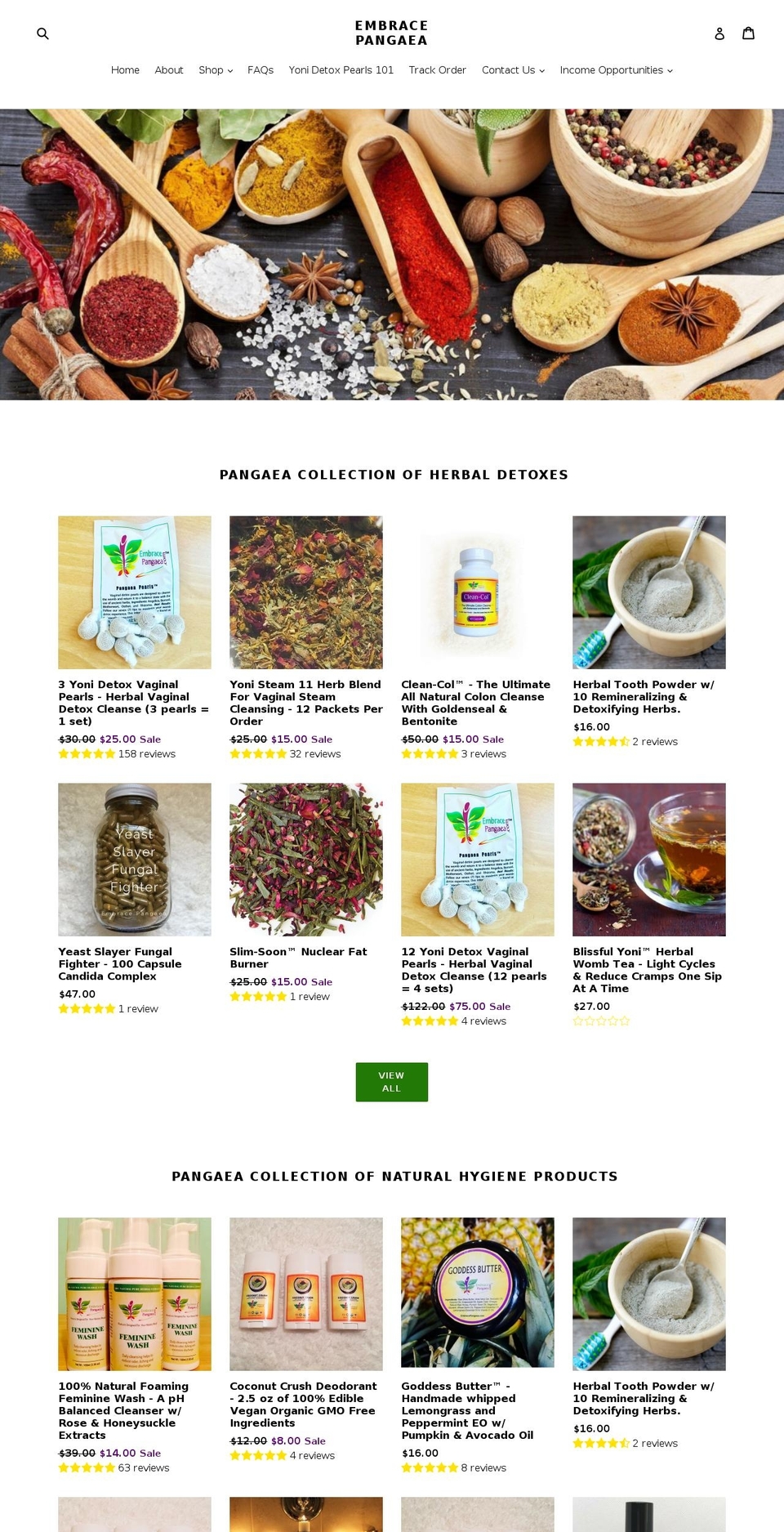 embracepangea.com — Shopify storefront screenshot