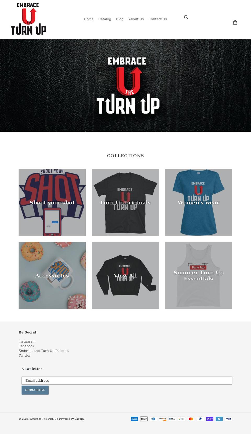 embracetheturnup.com shopify website screenshot