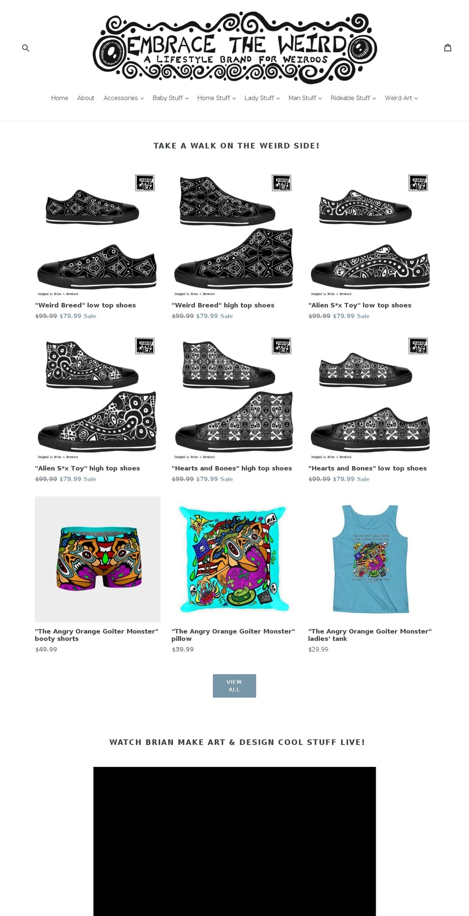embracetheweird.design shopify website screenshot