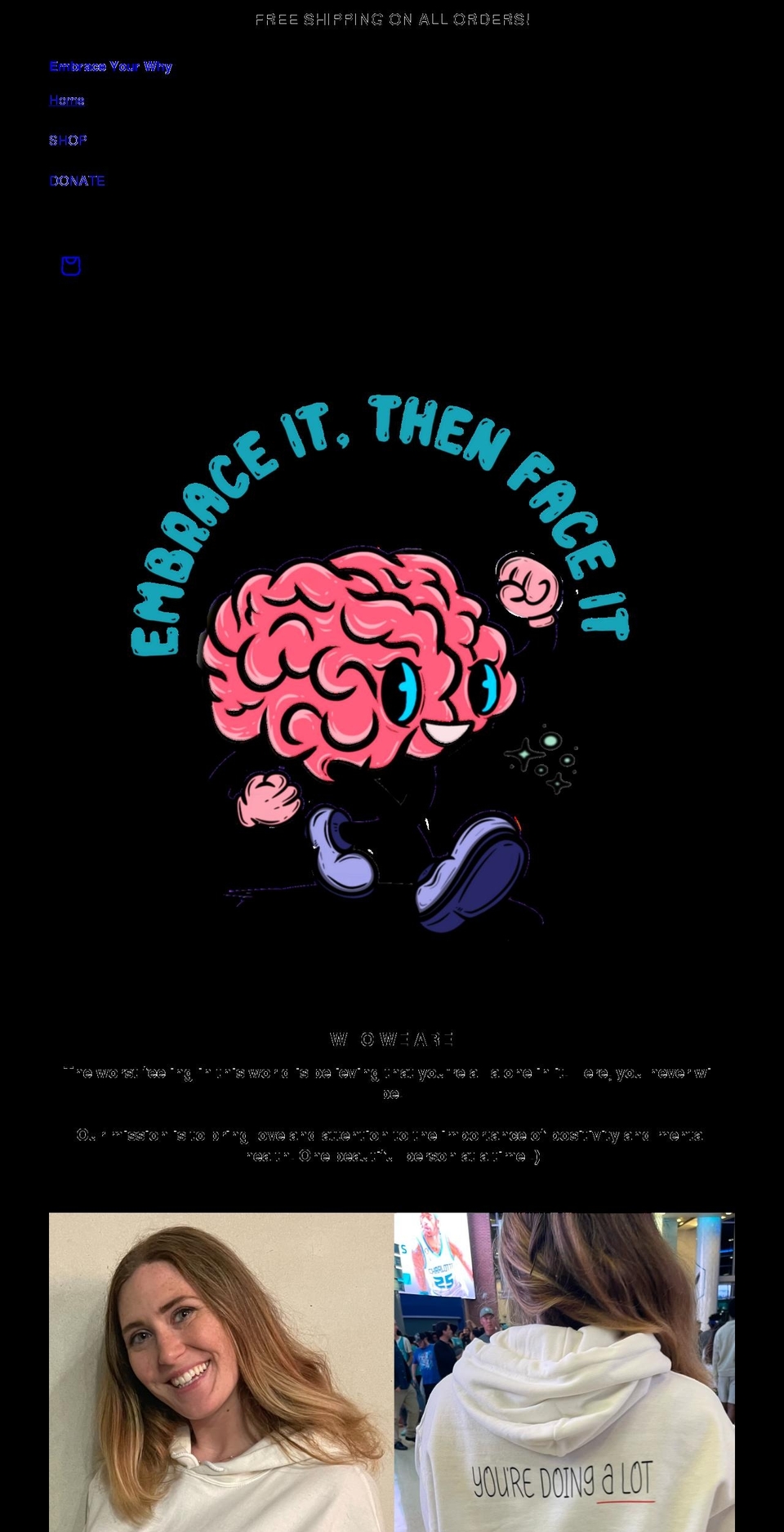 embraceyourwhy.com shopify website screenshot