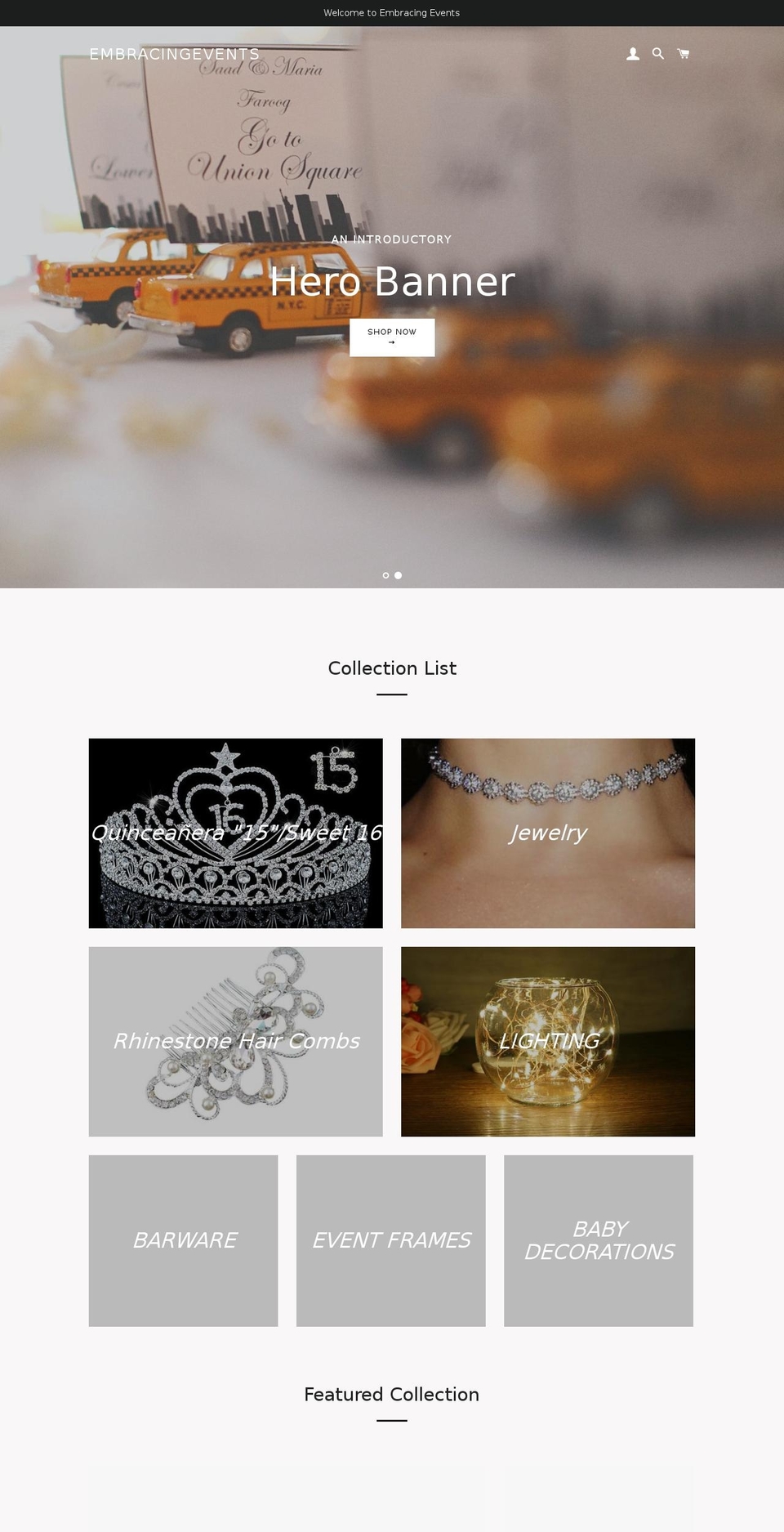 embracingevent.com — Shopify storefront screenshot