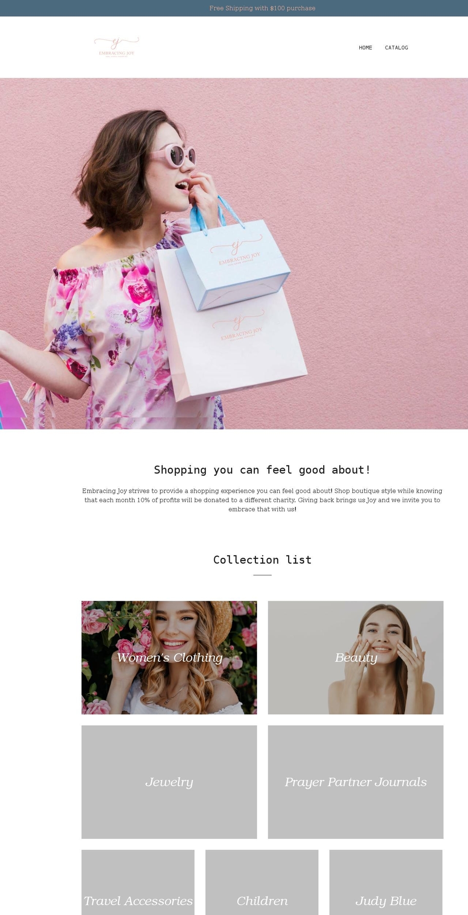 embracingjoynow.com shopify website screenshot
