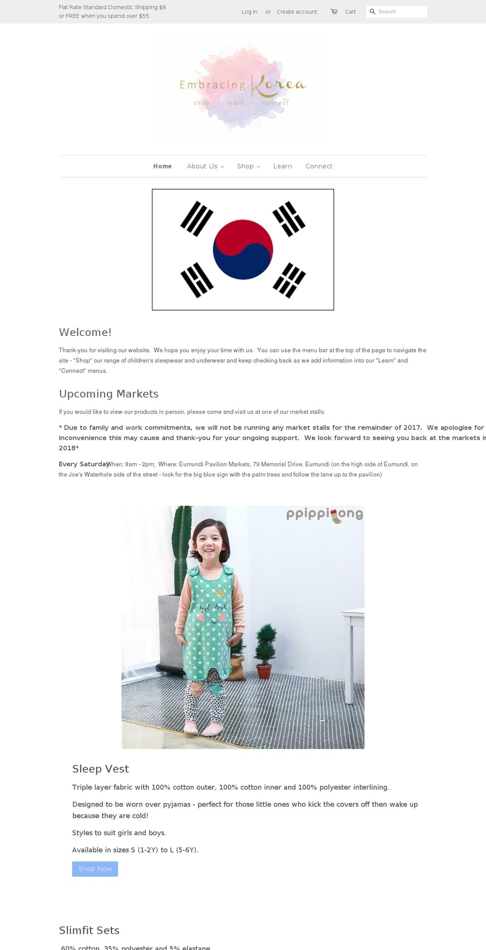 embracingkorea.com — Shopify storefront screenshot