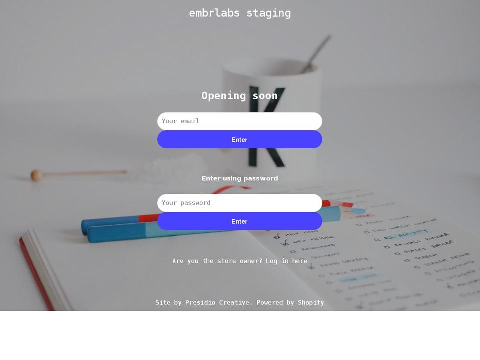 embrlabs-staging.myshopify.com shopify website screenshot