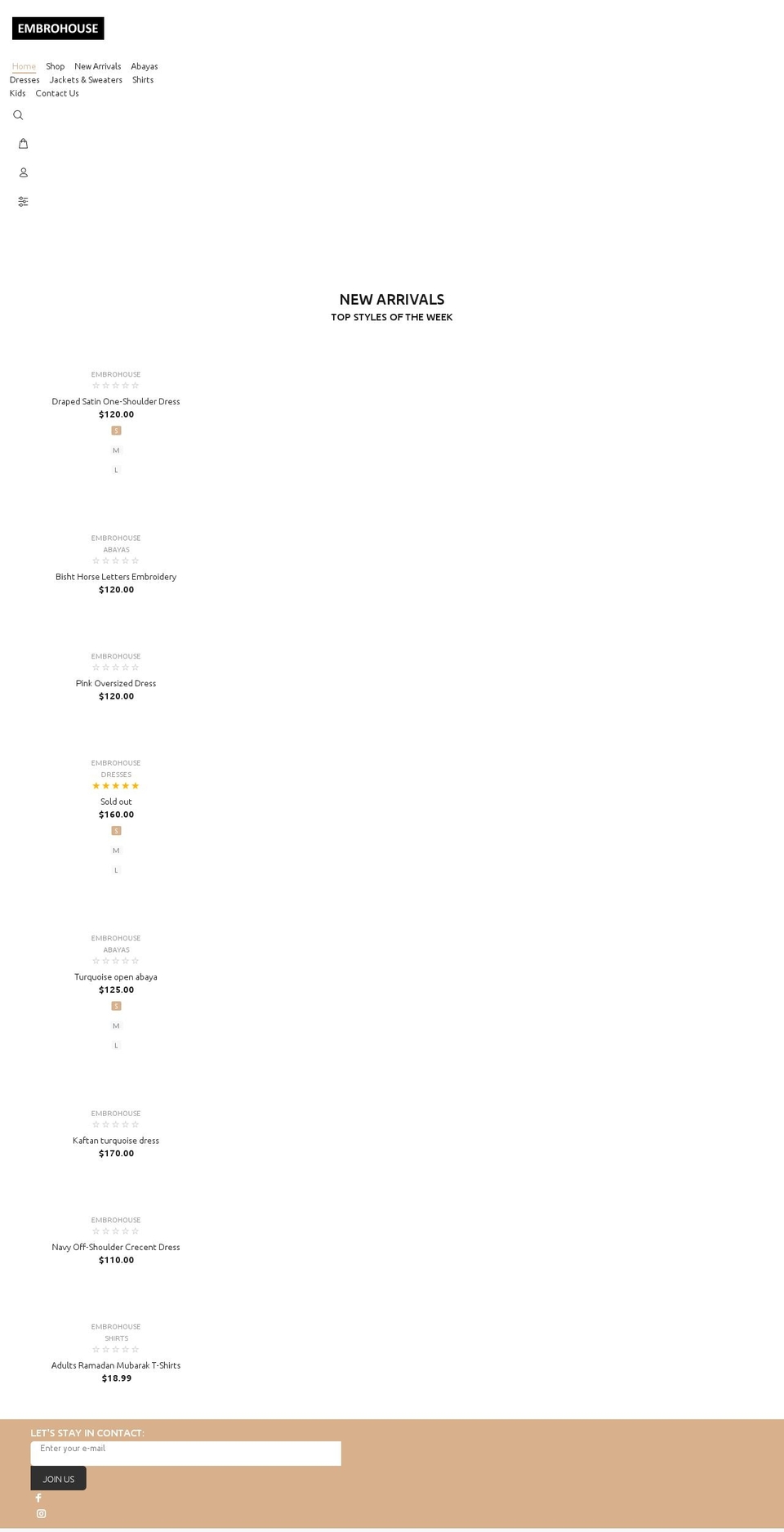 embrohouse.com shopify website screenshot