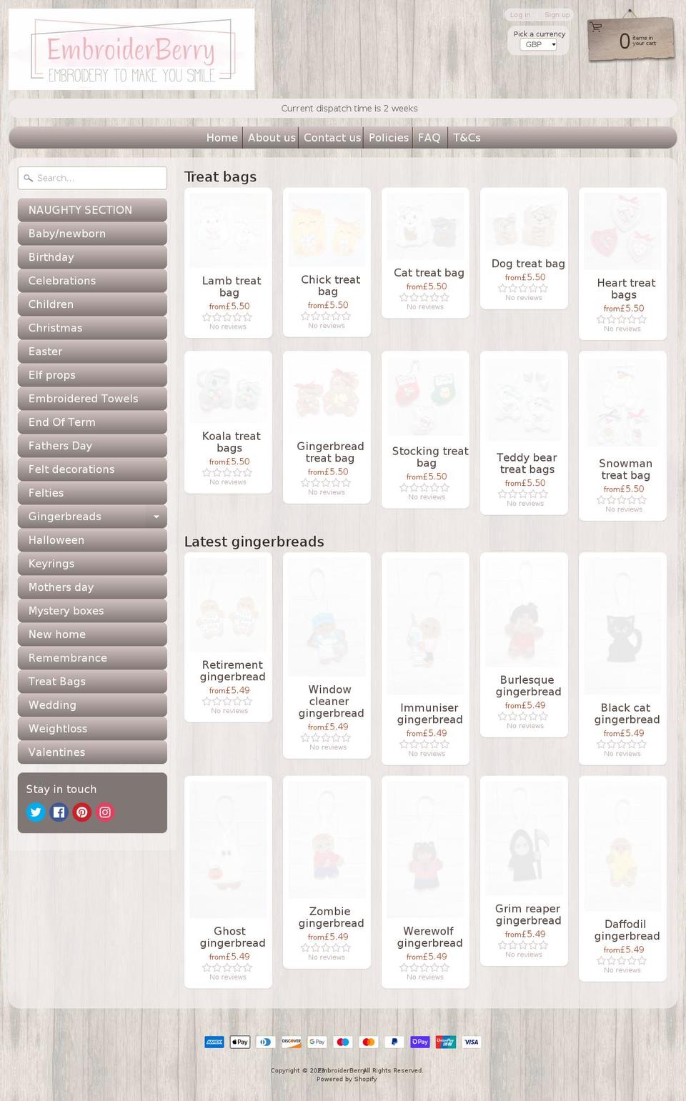 embroiderberry.com shopify website screenshot