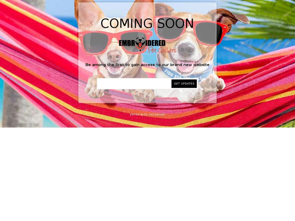 embroideredpetcollars.com shopify website screenshot