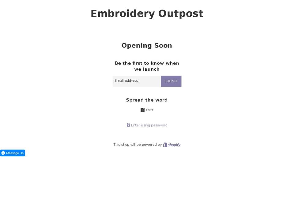 embroideryoutpost.com shopify website screenshot